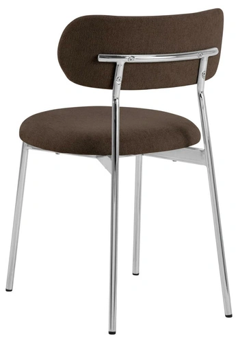 Krzesło Lyric Actona brązowe chromowane tapicerowane do jadalni