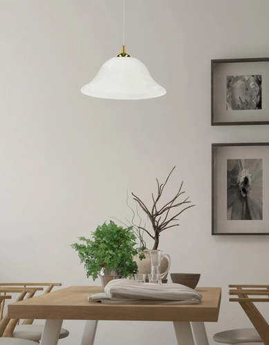Lampa wisząca Vera złoty 1x60W E27 klosz  alabastrowy