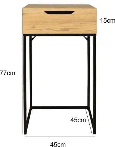 Toaletka z lustrem Leyla dąb nowoczesna kompaktowa do sypialni z przegródkami Intesi