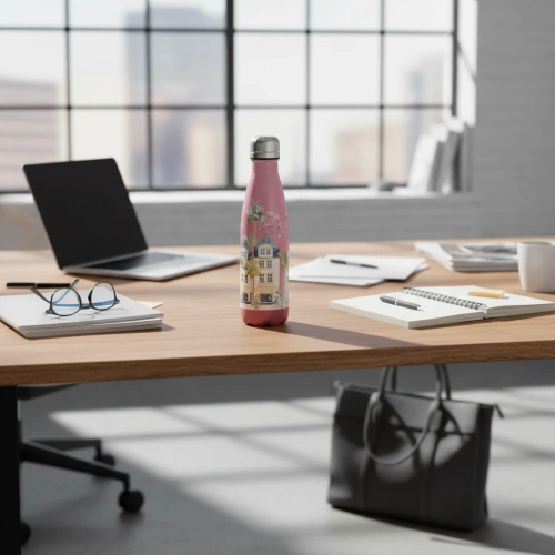 Butelka termiczna Iso Floral różowa     