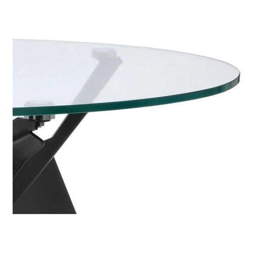 Stół okrągły szklany Troy 90 cm czarny nowoczesny do jadalni i salonu loftowy Intesi