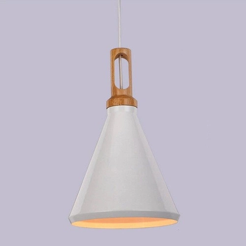 Lampa wisząca NORDIC WOODY biała drewniana 25 cm do jadalni i kuchni regulowana