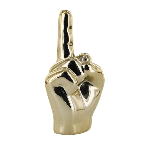 Figurka dekoracyjna Dłoń złota ceramiczna Intesi 10,5 cm nowoczesna do salonu lub biura