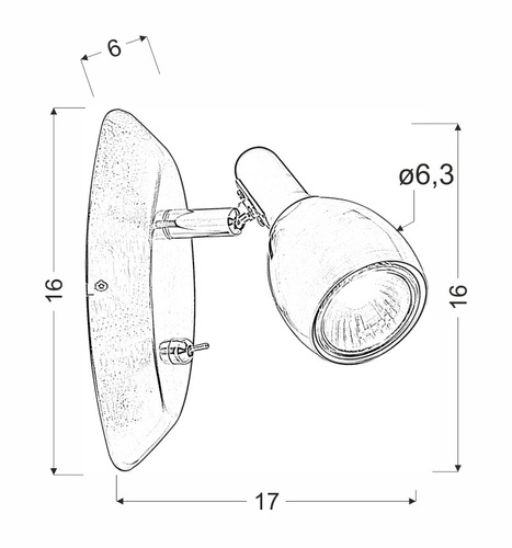 Kinkiet ścienny Cross miedziany nowoczesny metalowy regulowany z włącznikiem do salonu CANDELLUX