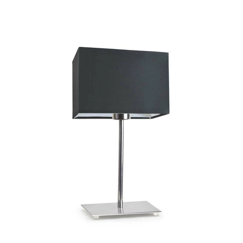 Lampka nocna do sypialni AMALFI nowoczesna z abażurem grafitowym i chromowaną podstawą LYSNE