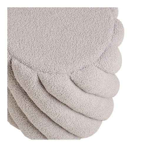 Pufa Sana boucle szara okrągła do salonu i przedpokoju nowoczesna