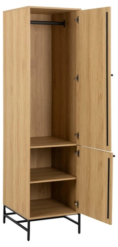 Szafa Albany wąska z lamelami dąb naturalny nowoczesna do sypialni lub garderoby