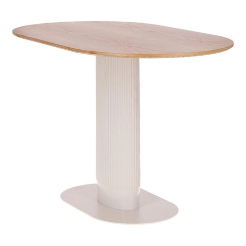 Stół do jadalni Maxim Intesi nowoczesny owalny fornir dąb biały na jednej nodze 120x70 cm