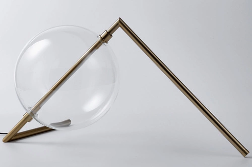 Lampa stołowa AMORE LED złota nowoczesna do salonu i sypialni ze szklanym kloszem 25 cm