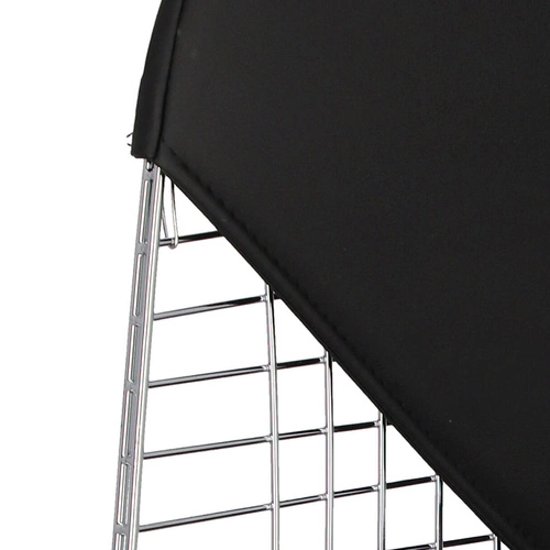 Krzesło nowoczesne metalowe Net Double czarne do jadalni z poduszką D2.DESIGN