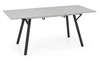 Stół rozkładany Gorbal nowoczesny szary do jadalni i salonu z czarnymi nogami 140-180 cm