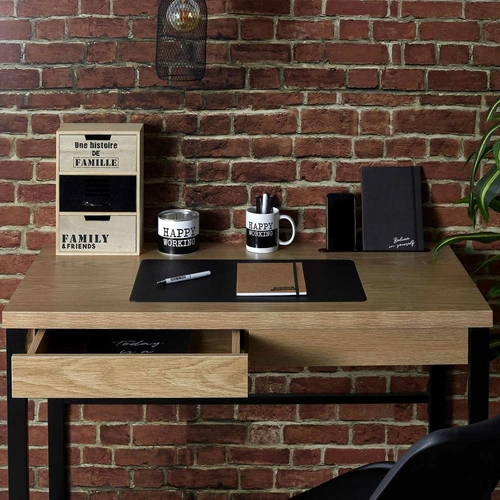 Biurko Dolem Industrial czarna podstawa   outlet