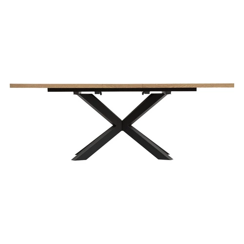 Stół rozkładany do jadalni Olaf Atmosphera 180-220x90 cm nowoczesny naturalny blat czarne nogi