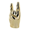 Figurka dekoracyjna Dłoń Rock and Roll Intesi złota ceramiczna do salonu na biurko 10,5 cm