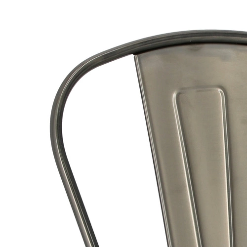 Krzesło metalowe Paris D2.DESIGN inspirowane Tolix do jadalni kuchni loft srebrne industrialne