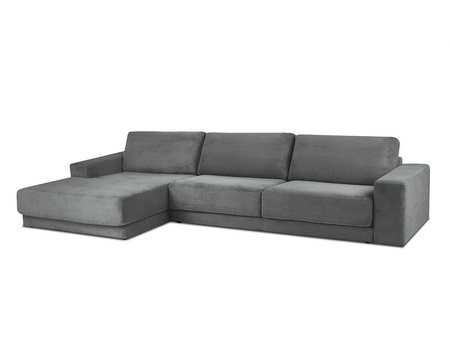 Narożnik z funkcją spania Donatella Grey Corduroy lewostronny