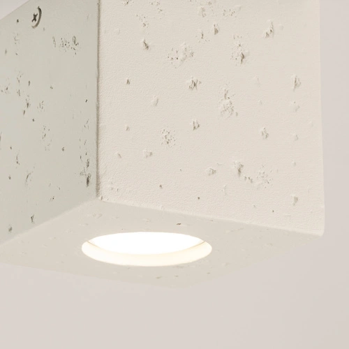 Plafon kwadratowy betonowy QUAD beżowy industrialny do kuchni i salonu SOLLUX