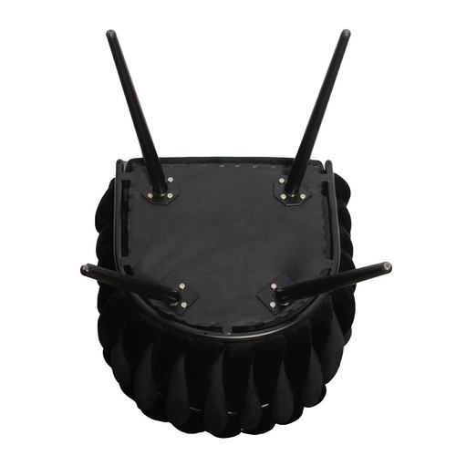 Krzesło do jadalni Tessa Intesi tapicerowane welur czarne glamour z podłokietnikami złote nogi