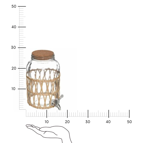 Szklany słój do napojów Indonésie 3,3l z kranikiem na lemoniadę i wodę na przyjęcia 5five