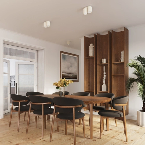 Plafon sufitowy AURA 1 beżowy nowoczesny okrągły do salonu i kuchni aluminium