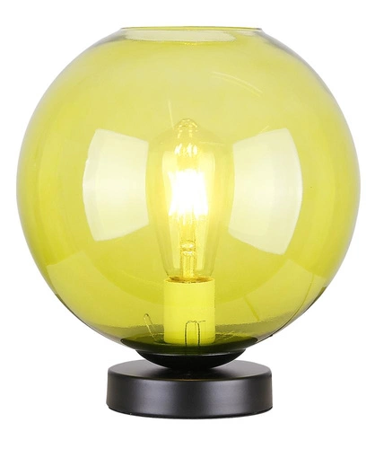 Nowoczesna lampka nocna GLOBE zielona szklana do sypialni i salonu 28 cm CANDELLUX