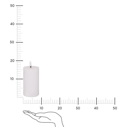 Świeca Molia LED biała 7x15cm
