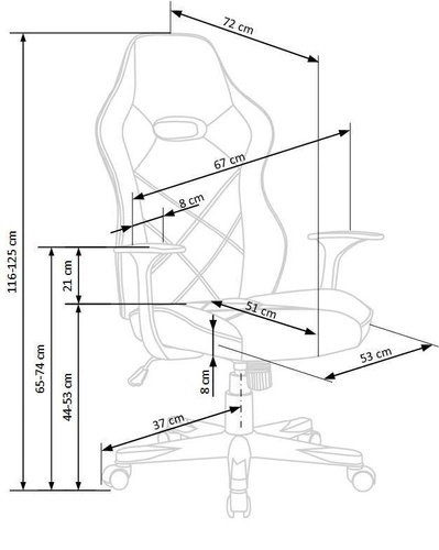 Fotel gamingowy Swifts czarny ergonomiczny obrotowy z regulacją do biura i do nauki