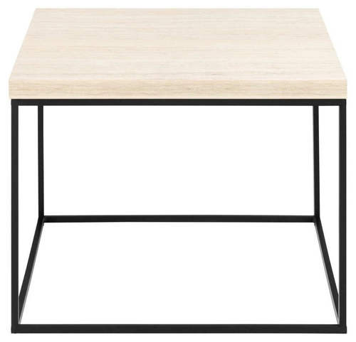 Stolik kawowy Barossa 60x60 kwadratowy beżowy trawertyn nowoczesny do salonu Actona