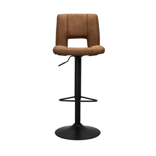 Hoker z oparciem Sylvia brązowy regulowany obrotowy nowoczesny do kuchni i jadalni Actona