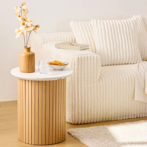Stolik kawowy Homelya okrągły 45 cm marmurowy do salonu