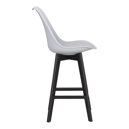 Stołek barowy Norden wood black low PP    szary