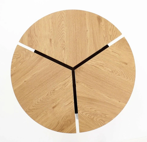 Stolik kawowy Louza okrągły dębowy loftowy 86 cm czarny do salonu Intesi