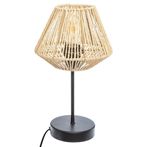 Lampka nocna boho Jily Atmosphera naturalna z ażurowym kloszem do sypialni 34 cm