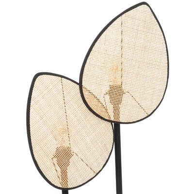 Lampa stojąca do salonu Olme Atmosphera boho rattanowa czarna 143 cm lampy podłogowe