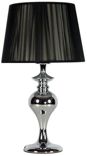 Lampa stołowa Gillenia glamour srebrna z abażurem do sypialni i salonu 40cm CANDELLUX