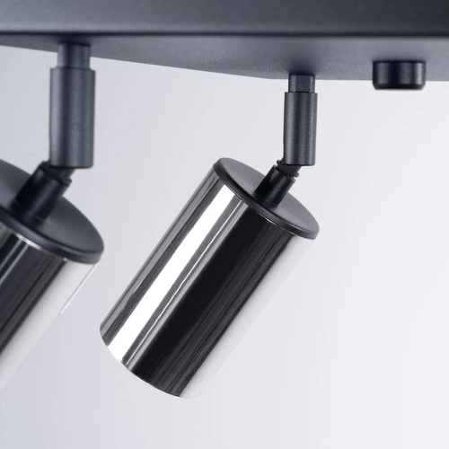 Plafon sufitowy WINX 4 czarny/chrom nowoczesny metalowy do salonu i sypialni regulowany