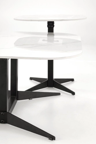 Stolik kawowy Dalita kwadratowy biały marmur 50x50 cm nowoczesny loftowy do salonu Intesi