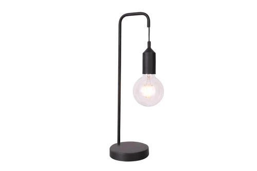 Industrialna lampka nocna Laren czarna metalowa do sypialni i na biurko Ledea 46 cm