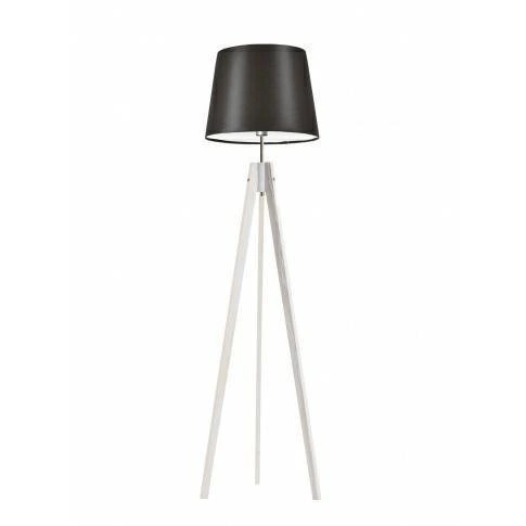 Lampa podłogowa ARUBA abażur brązowy stelaż biały