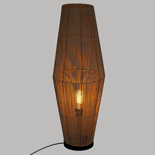Lampa podłogowa do salonu Aissa Atmosphera nowoczesna brązowa naturalna do czytania 83 cm