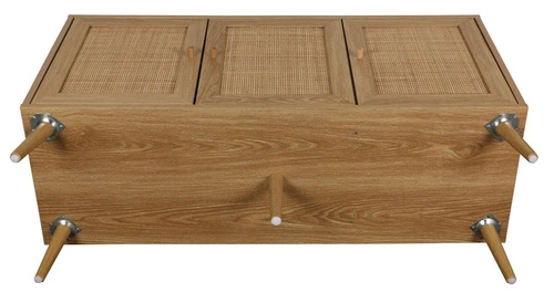 Komoda Ballo drewniana boho z rattanowymi frontami na nóżkach 115 cm do salonu Intesi