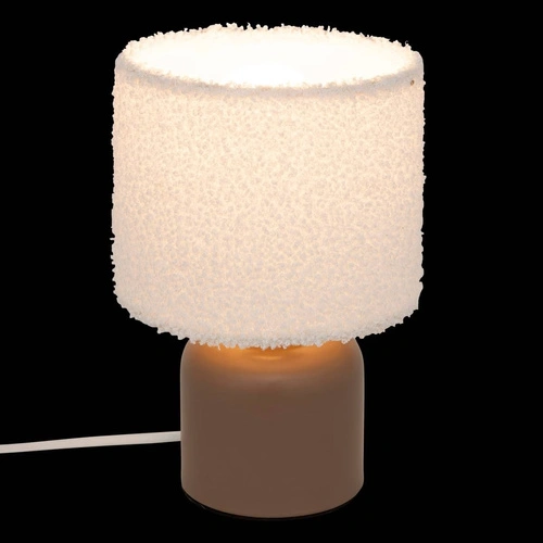 Lampka nocna Bona boho brązowa z abażurem do sypialni 22 cm