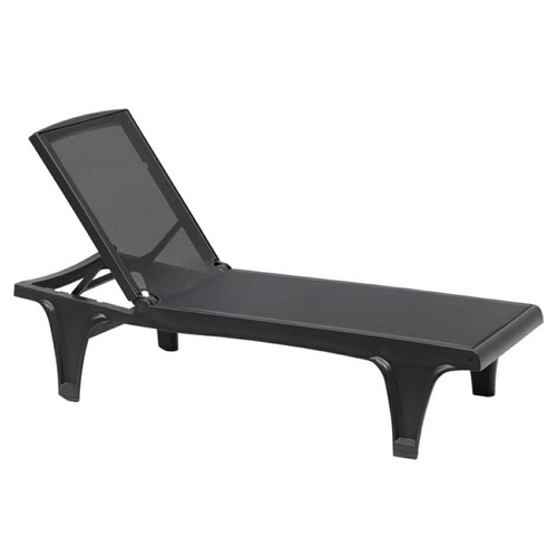 Leżak ogrodowy Tahiti SCAB Design nowoczesny technopolimer czarny z regulowanym oparciem