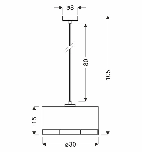 Lampa wisząca Ardi czarny+drewniany 1x40W E27 abażur czarny