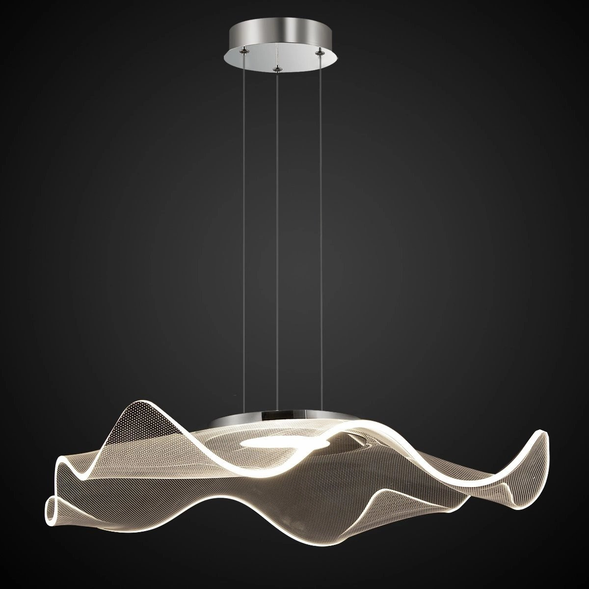 Lampa wisząca LED Velo no.2 chrom nowoczesna regulowana do salonu i jadalni 50 cm