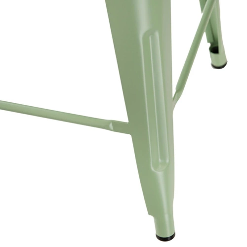 Hoker Paris Back 66 cm zielony metalowy z oparciem do kuchni i wyspy industrialny D2.DESIGN