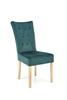 Krzesło tapicerowane Xsavier do jadalni zielone welurowe z drewnianymi nogami Intesi