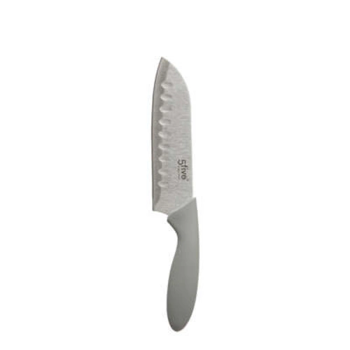 Zestaw 3 noży kuchennych Santoku 5five simply smart stal nierdzewna szary nowoczesny