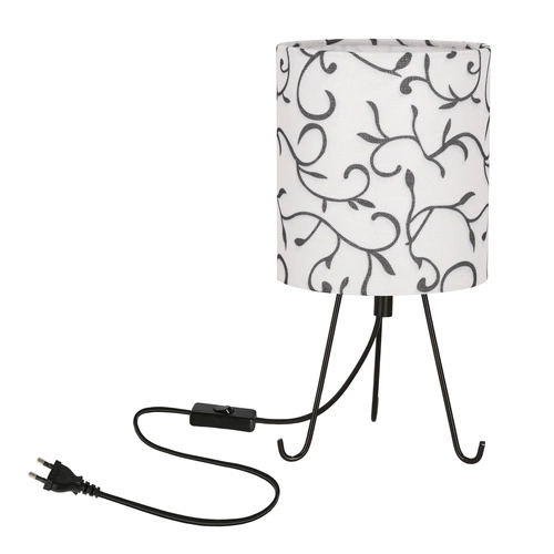 Lampka nocna do sypialni Smally nowoczesna czarna z białym abażurem CANDELLUX 30 cm