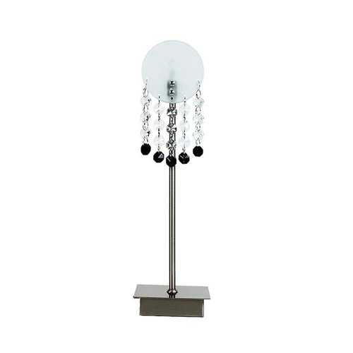 Luxor nowoczesna lampa stołowa szklano-metalowa srebrna do salonu i sypialni CANDELLUX
